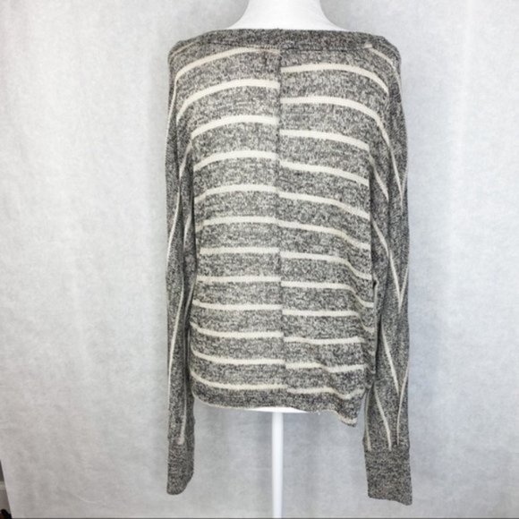 Sound & Matter Striped Dark Gray and White Sweater - Picture 2 of 5